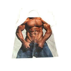 NEW novelty adult ONE SIZE apron full coverage canvas funny SEXY MAN FIT GYM